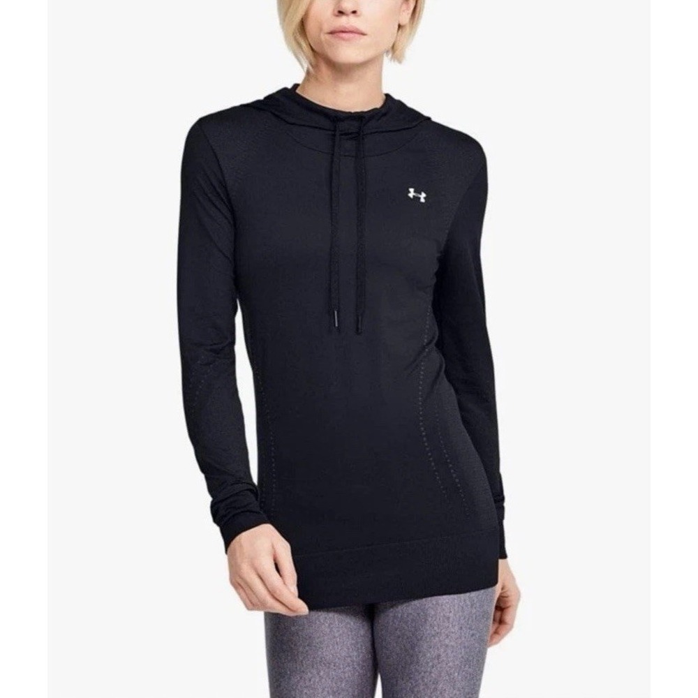 Under Armour Seamless Hoodie Heather Black Fitted Heat Gear / Women's‎ Medium